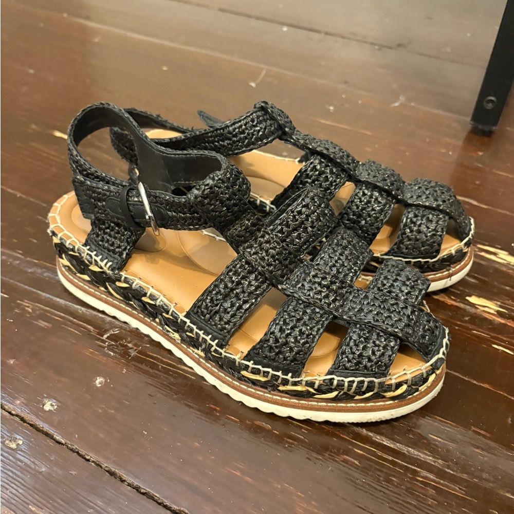 Antonio melani Black Woven Sandals size 8